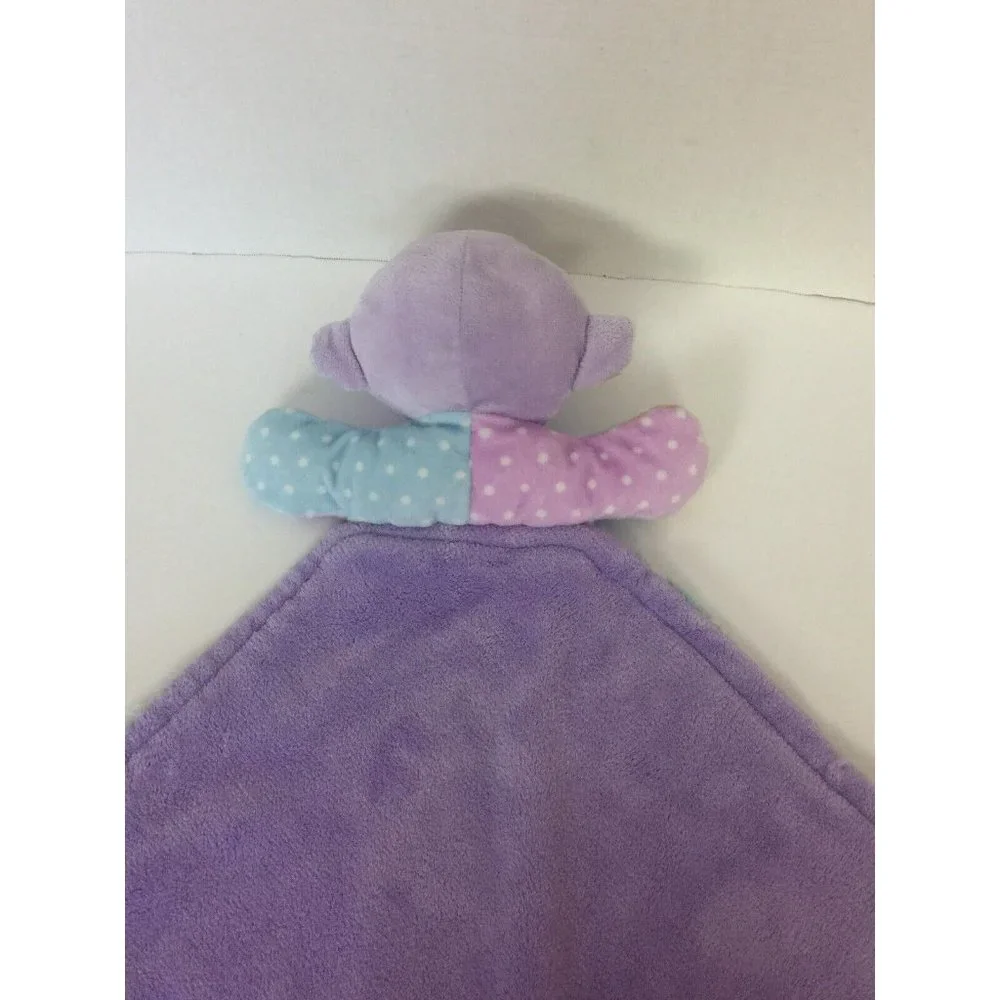 Plush Monkey Lovey Security Blanket Pastel‎ Tail Arms Legs Blue Purple Minky